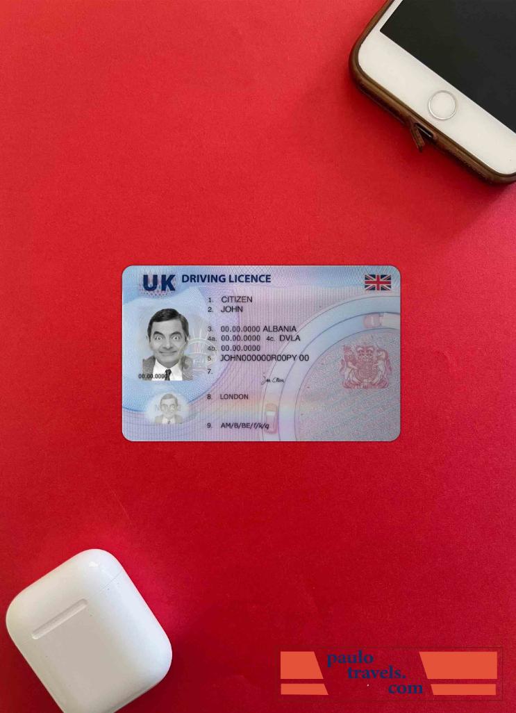 United Kingdom driving license, (after 2021 December present) photolook FRONT PSD template